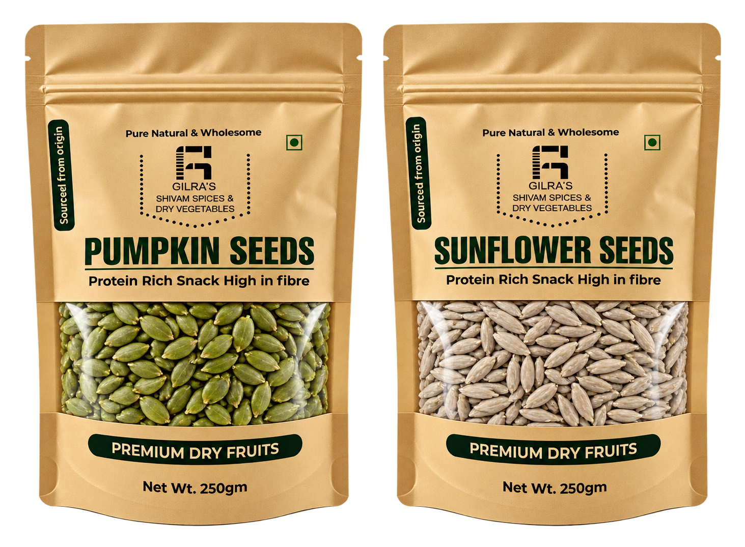 Premium Pumpkin & Sunflower Seeds Combo – 500g