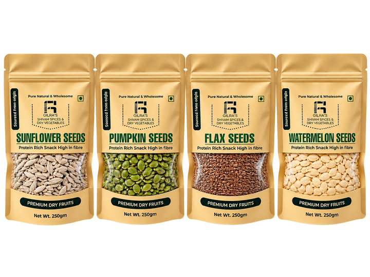 Premium 4 Seeds Combo – Flax, Pumpkin, Watermelon & Sunflower Seeds