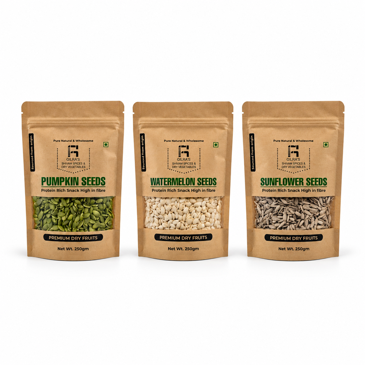 Premium 3 Seeds Combo – Pumpkin, Watermelon & Sunflower Seeds – 750g