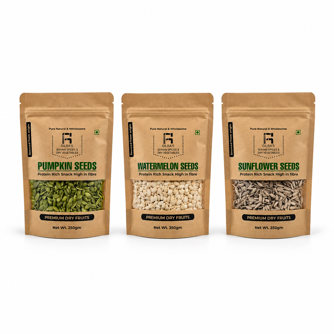 Premium 3 Seeds Combo – Pumpkin, Watermelon & Sunflower Seeds – 750g