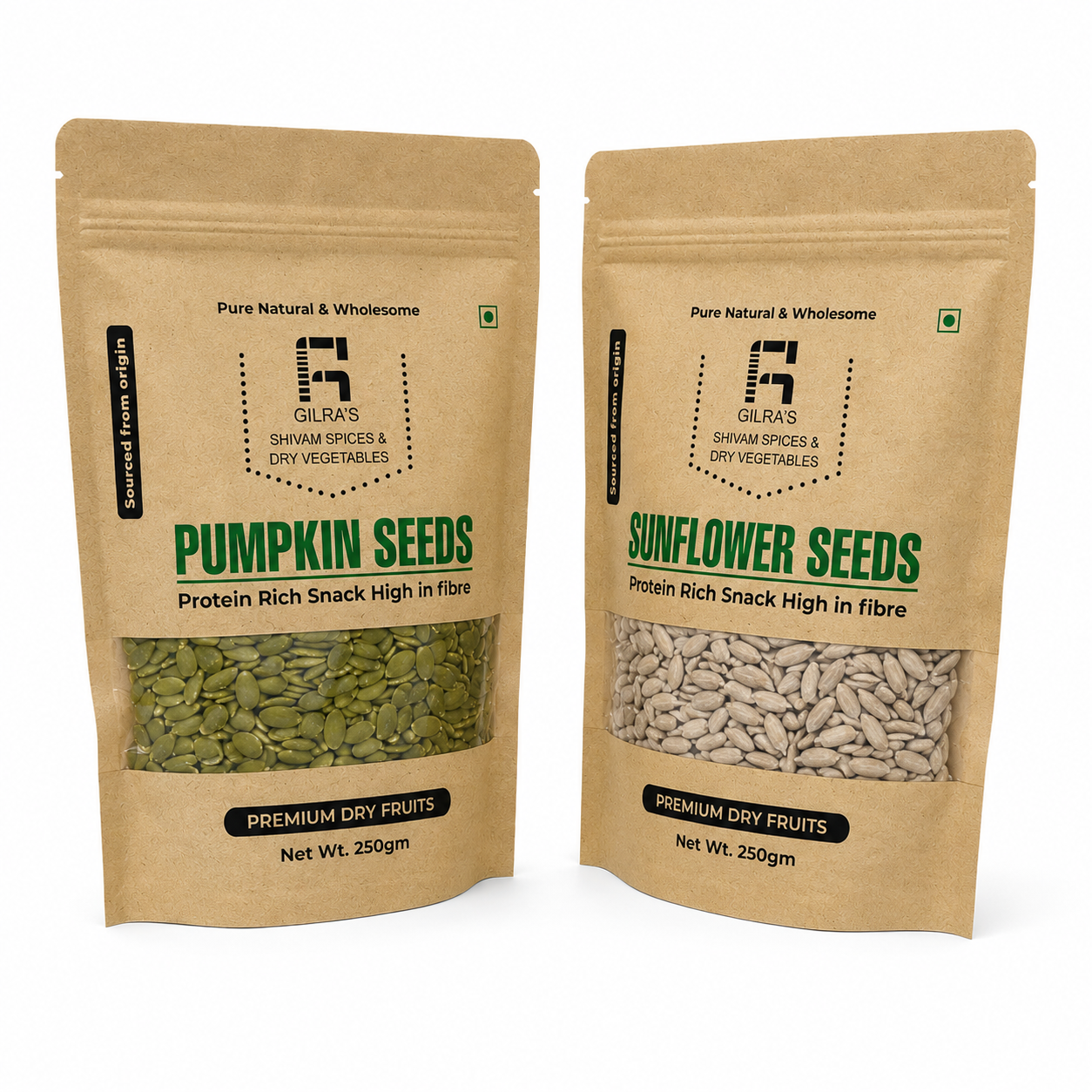 Premium Pumpkin & Sunflower Seeds Combo – 500g